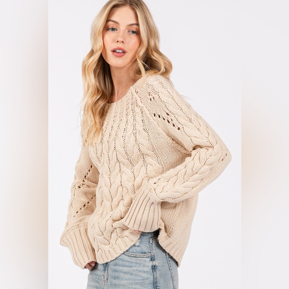 SAGE + FIG Cable-Knit Long Sleeve Sweater👡🆕 - Picture 3 of 5